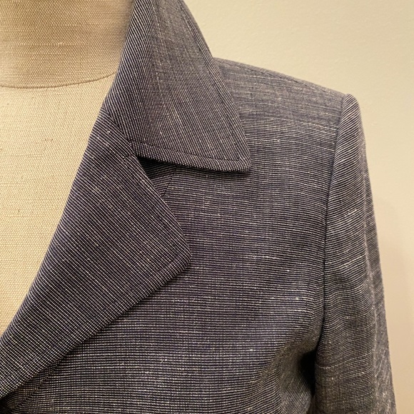 Ellen Tracy Womens 2 Pc Blue Wool Pant Suit w Tie Belt /  Size 2 - Picture 6 of 10